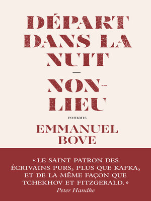 cover image of Départ dans la nuit--suivi de Non-lieu